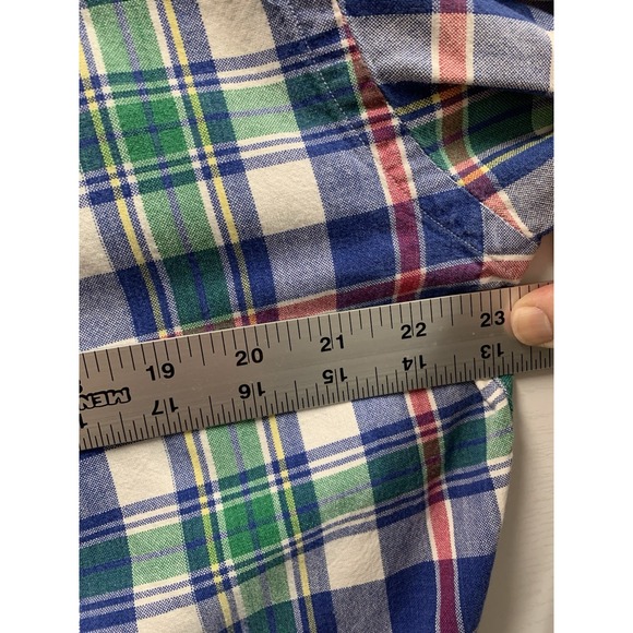 Ralph Lauren Shirt Mens Medium Blue Red Plaid Blaire Long‎ Sleeve Button Down - Picture 10 of 12